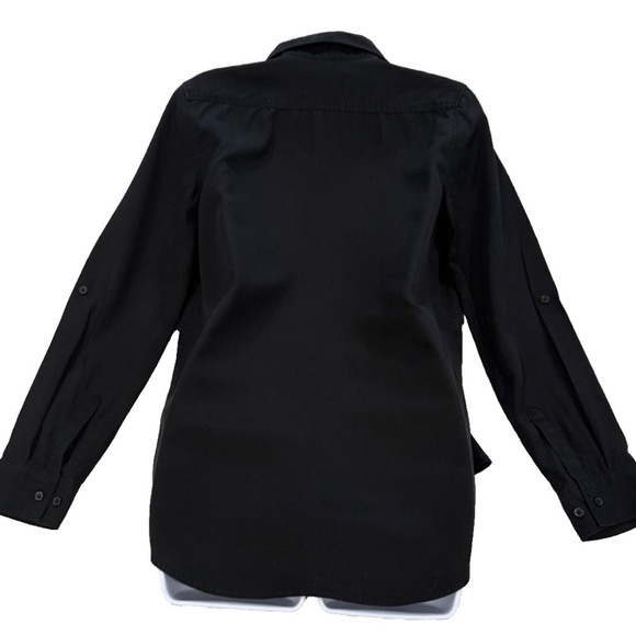 BABATON Aritzia Utility Tencel Lyocell Black Button Up Shirt; Women's XS - Picture 10 of 12